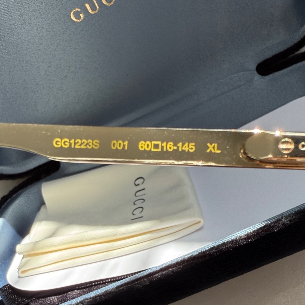 Gucci Gold Frame Sunglasses with Brown Lenses - Picture 6 of 7
